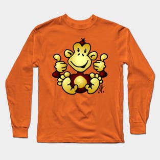 Monkey with  four thumbs up Long Sleeve T-Shirt